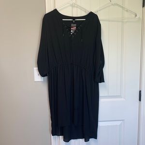 Black Lace Up Dress